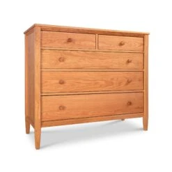 Vermont Shaker Extra Wide Solid Wood 5-Drawer Chest