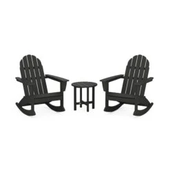 POLYWOOD Vineyard 3-Piece Adirondack Rocking Chair Set 11 POLYWOOD Vineyard 3-Piece Adirondack Rocking Chair Set -VERMONT WOODS Vineyard 3 Piece Adirondack Rocking Chair Set PWS408 1 BL Black