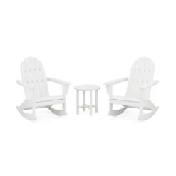 POLYWOOD Vineyard 3-Piece Adirondack Rocking Chair Set 15 POLYWOOD Vineyard 3-Piece Adirondack Rocking Chair Set -VERMONT WOODS Vineyard 3 Piece Adirondack Rocking Chair Set PWS408 1 WH White