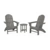 POLYWOOD Vineyard 3-Piece Curveback Adirondack Set
