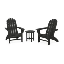 POLYWOOD Vineyard 3-Piece Curveback Adirondack Set 11 POLYWOOD Vineyard 3-Piece Curveback Adirondack Set -VERMONT WOODS Vineyard 3 Piece Curveback Adirondack Set PWS418 1 BL Black