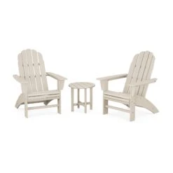 POLYWOOD Vineyard 3-Piece Curveback Adirondack Set 14 POLYWOOD Vineyard 3-Piece Curveback Adirondack Set -VERMONT WOODS Vineyard 3 Piece Curveback Adirondack Set PWS418 1 SA Sand