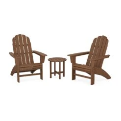 POLYWOOD Vineyard 3-Piece Curveback Adirondack Set 12 POLYWOOD Vineyard 3-Piece Curveback Adirondack Set -VERMONT WOODS Vineyard 3 Piece Curveback Adirondack Set PWS418 1 TE Teak
