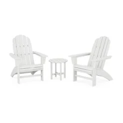 POLYWOOD Vineyard 3-Piece Curveback Adirondack Set 15 POLYWOOD Vineyard 3-Piece Curveback Adirondack Set -VERMONT WOODS Vineyard 3 Piece Curveback Adirondack Set PWS418 1 WH White