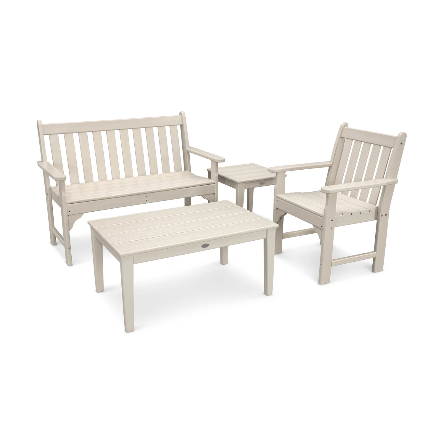 POLYWOOD Vineyard 4-Piece Outdoor Bench Seating Set 8 POLYWOOD Vineyard 4-Piece Outdoor Bench Seating Set - Image 6