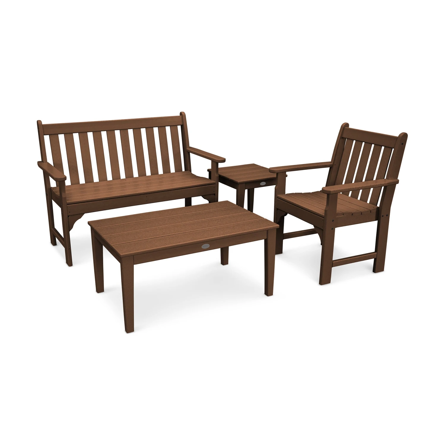 POLYWOOD Vineyard 4-Piece Outdoor Bench Seating Set 6 POLYWOOD Vineyard 4-Piece Outdoor Bench Seating Set - Image 4