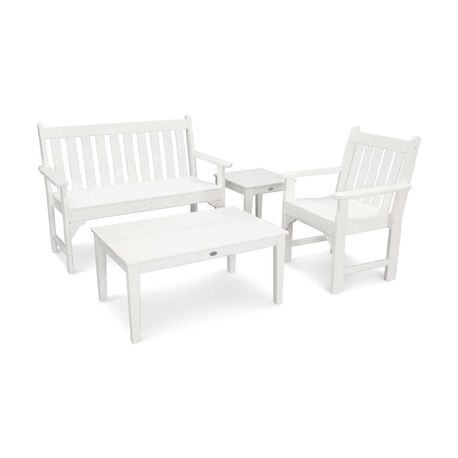 POLYWOOD Vineyard 4-Piece Outdoor Bench Seating Set 9 POLYWOOD Vineyard 4-Piece Outdoor Bench Seating Set - Image 7