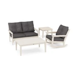 POLYWOOD Vineyard 4-Piece Deep Seating Rocker Set 14 POLYWOOD Vineyard 4-Piece Deep Seating Rocker Set -VERMONT WOODS Vineyard 4 Piece Deep Seating Rocker Set PWS397 2 SA145986 Sand Ash Charcoal