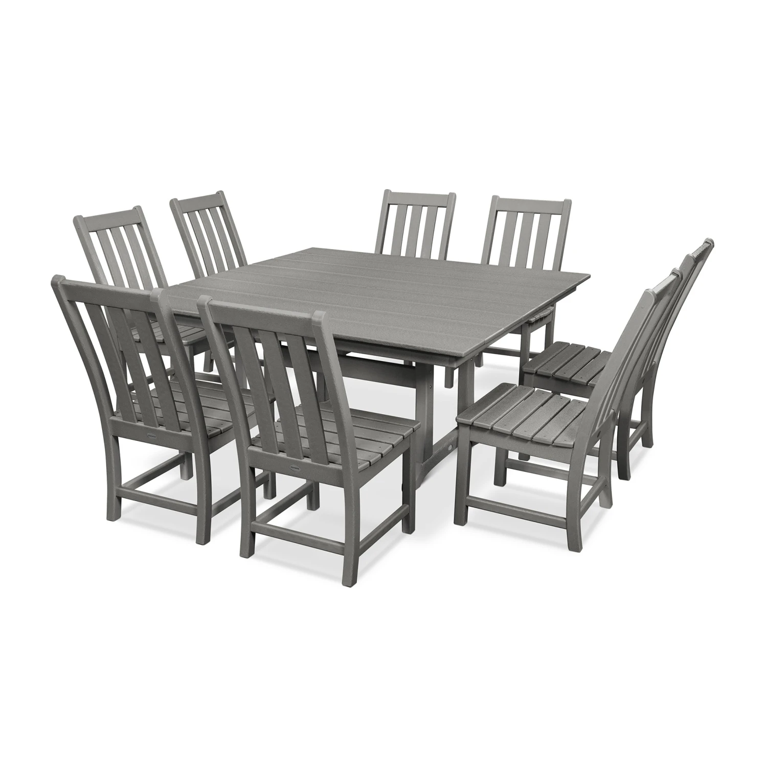 POLYWOOD Vineyard 9-Piece Farmhouse Trestle Dining Set 3 POLYWOOD Vineyard 9-Piece Farmhouse Trestle Dining Set