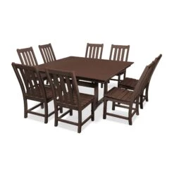 POLYWOOD Vineyard 9-Piece Farmhouse Trestle Dining Set 13 POLYWOOD Vineyard 9-Piece Farmhouse Trestle Dining Set -VERMONT WOODS Vineyard 9 Piece Farmhouse Trestle Dining Set PWS342 1 MA Mahogany