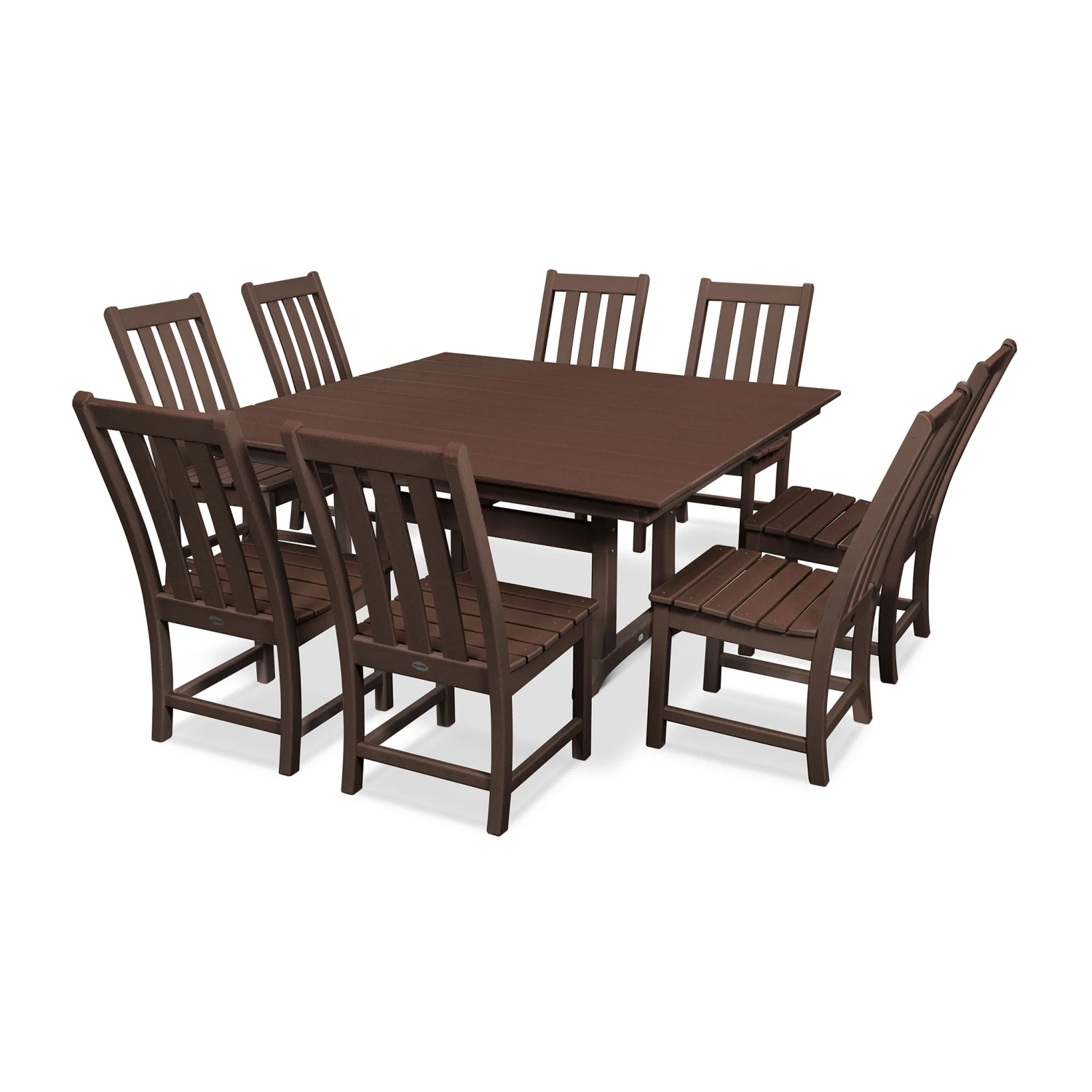 POLYWOOD Vineyard 9-Piece Farmhouse Trestle Dining Set 7 POLYWOOD Vineyard 9-Piece Farmhouse Trestle Dining Set - Image 5