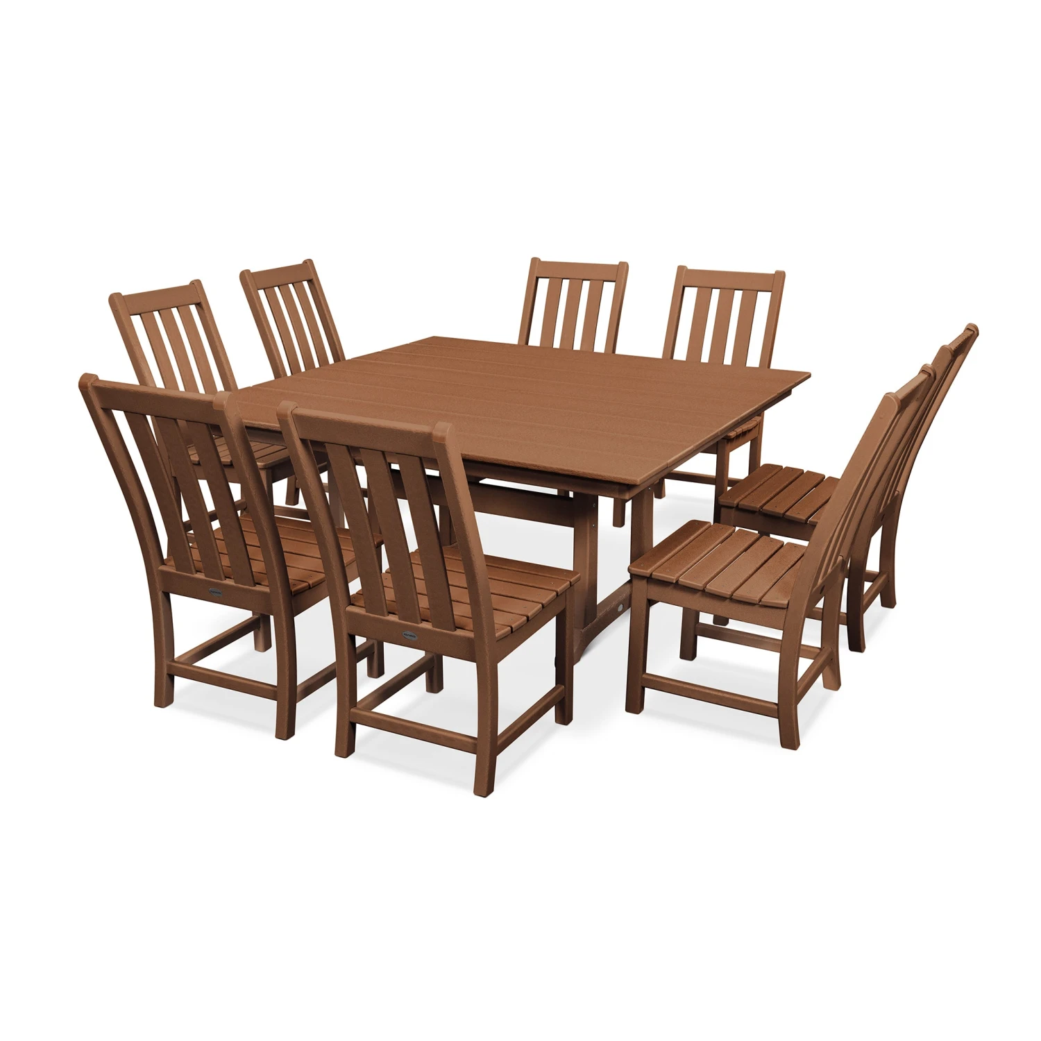 POLYWOOD Vineyard 9-Piece Farmhouse Trestle Dining Set 6 POLYWOOD Vineyard 9-Piece Farmhouse Trestle Dining Set - Image 4