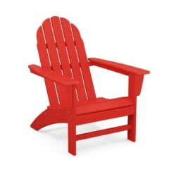 POLYWOOD Vineyard Adirondack Chair - Durable All-Weather Seating -VERMONT WOODS Vineyard Adirondack Chair AD400SR Sunset Red