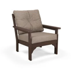 POLYWOOD Vineyard Deep Seating Chair -VERMONT WOODS Vineyard Deep Seating Chair GN23MA 146010 Mahogany Spiced Burlap