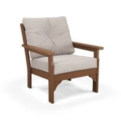 POLYWOOD Vineyard Deep Seating Chair -VERMONT WOODS Vineyard Deep Seating Chair GN23TE 145999 Teak Dune Burlap