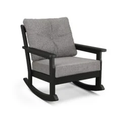 POLYWOOD Vineyard Deep Seating Rocking Chair 13 POLYWOOD Vineyard Deep Seating Rocking Chair -VERMONT WOODS Vineyard Deep Seating Rocking Chair GNR23BL 145980 Black Grey Mist