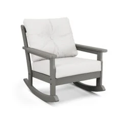 POLYWOOD Vineyard Deep Seating Rocking Chair 12 POLYWOOD Vineyard Deep Seating Rocking Chair -VERMONT WOODS Vineyard Deep Seating Rocking Chair GNR23GY 152939 Slate Grey Natural Linen