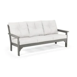 POLYWOOD Vineyard Deep Seating Sofa - All-Weather Outdoor Comfort 11 POLYWOOD Vineyard Deep Seating Sofa - All-Weather Outdoor Comfort -VERMONT WOODS Vineyard Deep Seating Sofa GN69GY 152939 Slate Grey Natural Linen