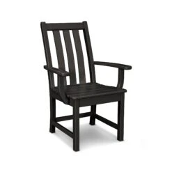 POLYWOOD Vineyard Dining Arm Chair: Timeless Style for Outdoor Entertaining -VERMONT WOODS Vineyard Dining Arm Chair VND230BL Black