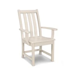 POLYWOOD Vineyard Dining Arm Chair: Timeless Style for Outdoor Entertaining -VERMONT WOODS Vineyard Dining Arm Chair VND230SA Sand
