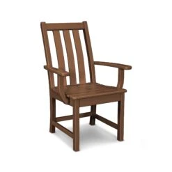 POLYWOOD Vineyard Dining Arm Chair: Timeless Style for Outdoor Entertaining -VERMONT WOODS Vineyard Dining Arm Chair VND230TE Teak