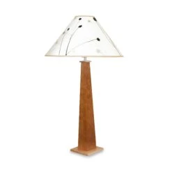 Winter Hill Artisan Table Lamp - Handcrafted Cherry and Maple Wood Lighting